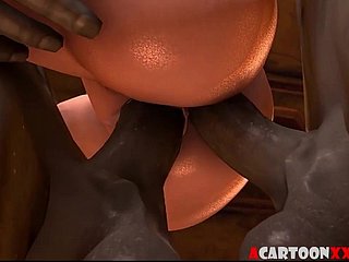 บิ๊ก Boobs 3D Princess ระยำโดยปีศาจโต้งใหญ่