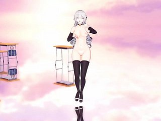 Big Ass Girl - Hot Agile Nude Dance Back Sexy Stockings (3D HENTAI)